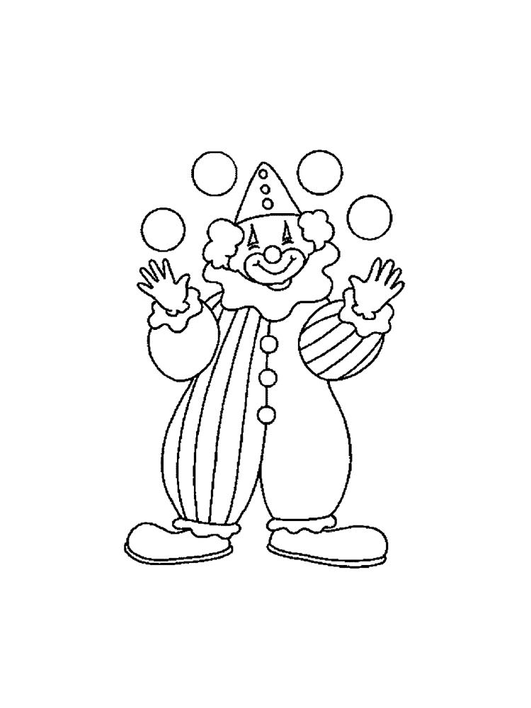Розмальовки Клоун - Розмальовки для маленьких 