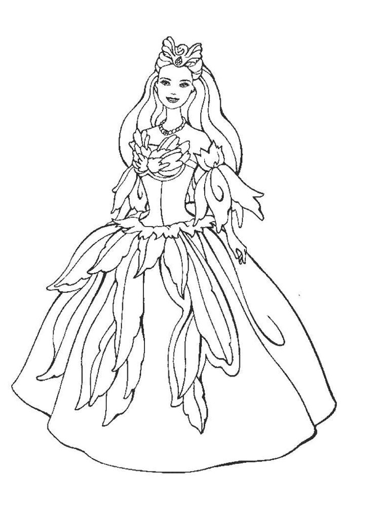 Розмальовки Барбі Принцеса - Розмальовки для дівчаток 