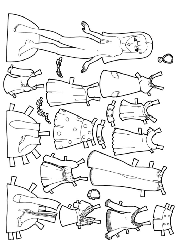 Розмальовки Паперових ляльок - Розмальовки для дівчаток 