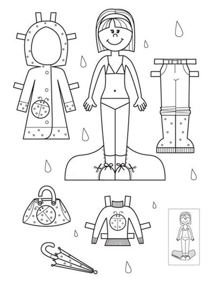 Розмальовки Паперових ляльок - Розмальовки для дівчаток 