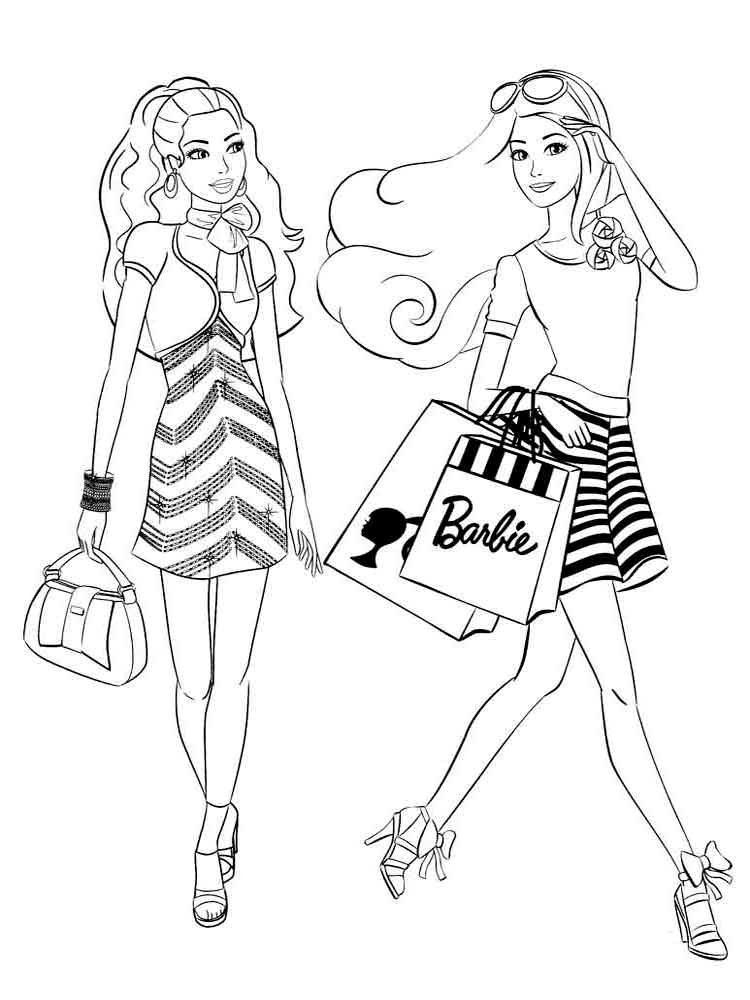 Розмальовки Барбі - Розмальовки для дівчаток 