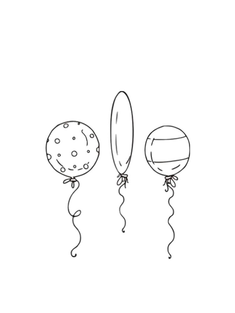 Розмальовки Повітряні кульки - Розмальовки для маленьких 