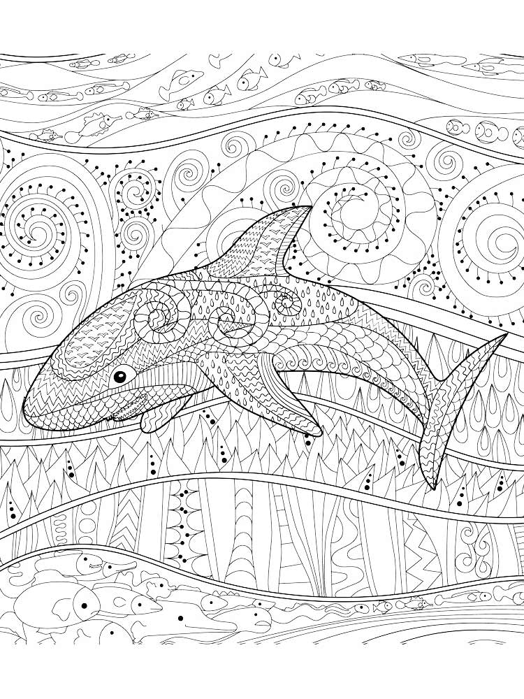 Розмальовки Акула Антистрес - Розмальовки для дорослих 