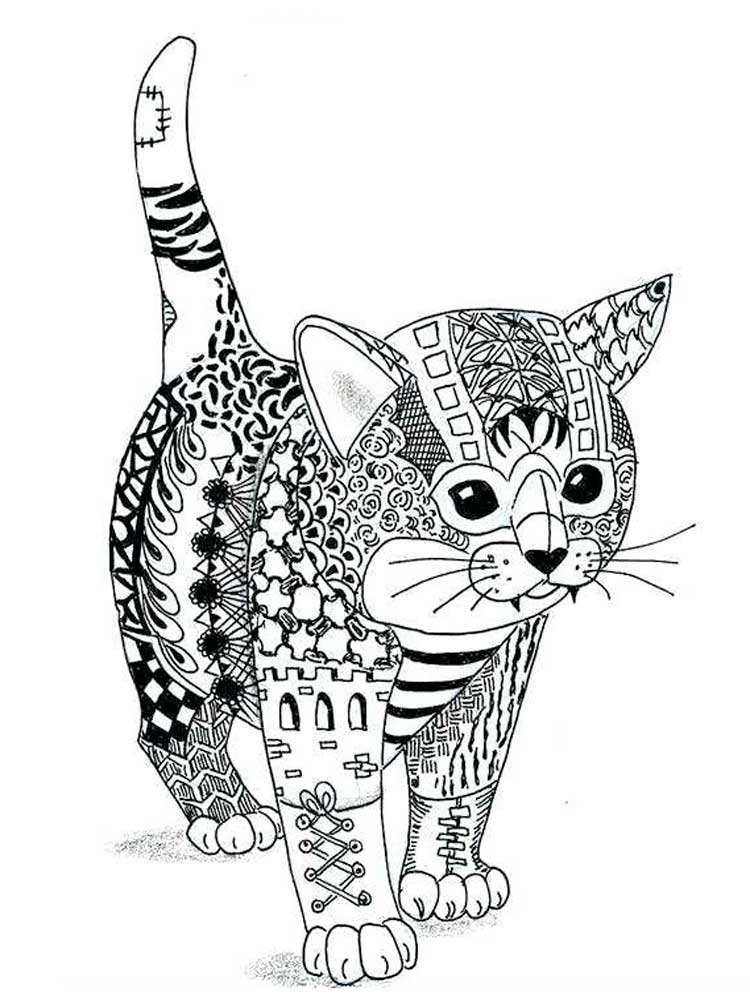Розмальовки Котів Антистрес - Розмальовки для дорослих 