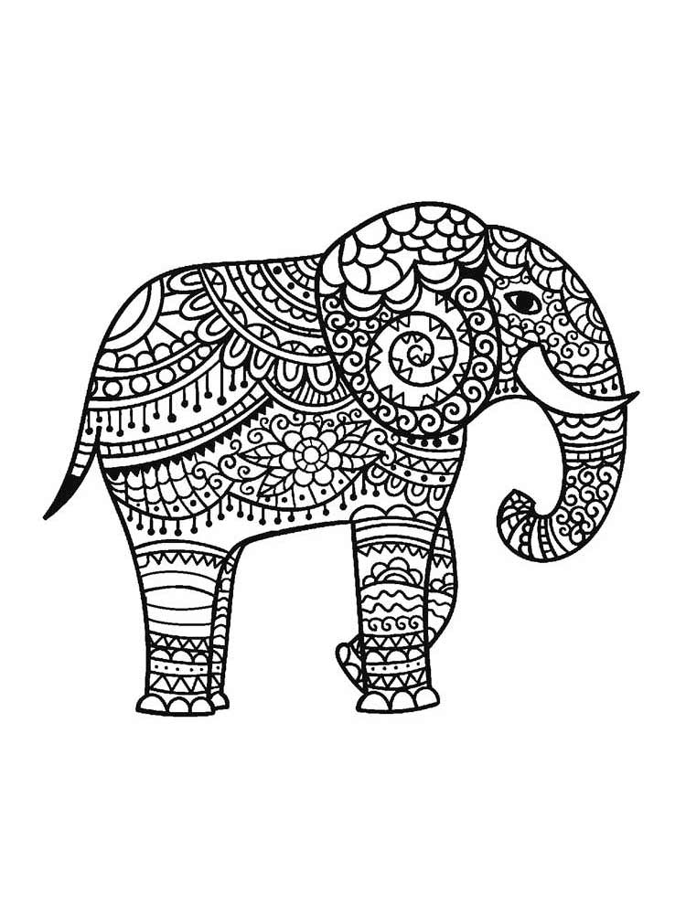 Розмальовки Слон Антистрес - Розмальовки для дорослих 