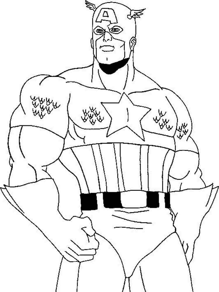 Розмальовка Капітан Америка - Розмальовки з мультфільмів 