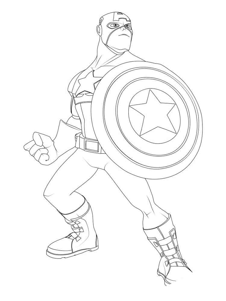 Розмальовка Капітан Америка - Розмальовки з мультфільмів 