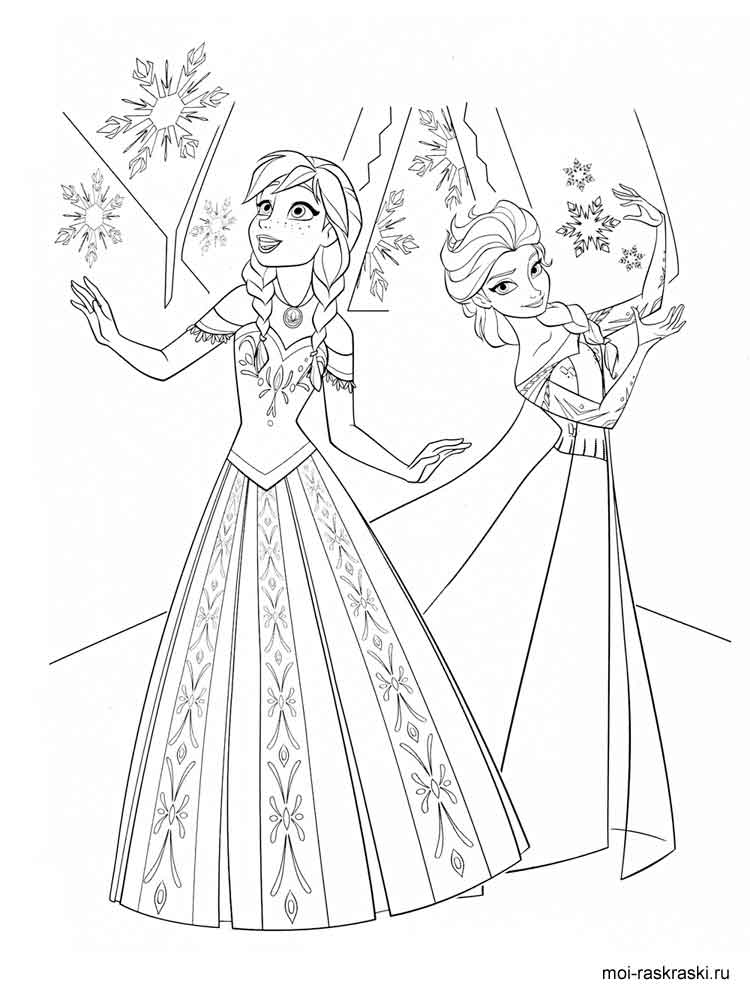 Розмальовки Ельза та Ганна - Розмальовки для дівчаток 