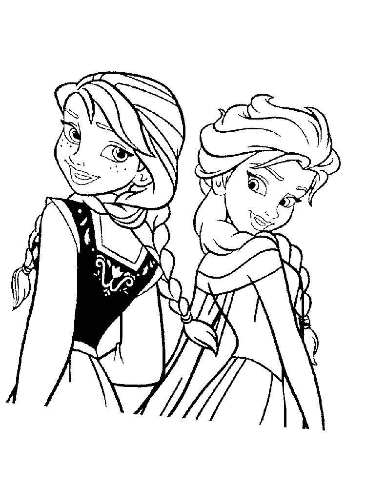 Розмальовки Ельза та Ганна - Розмальовки для дівчаток 