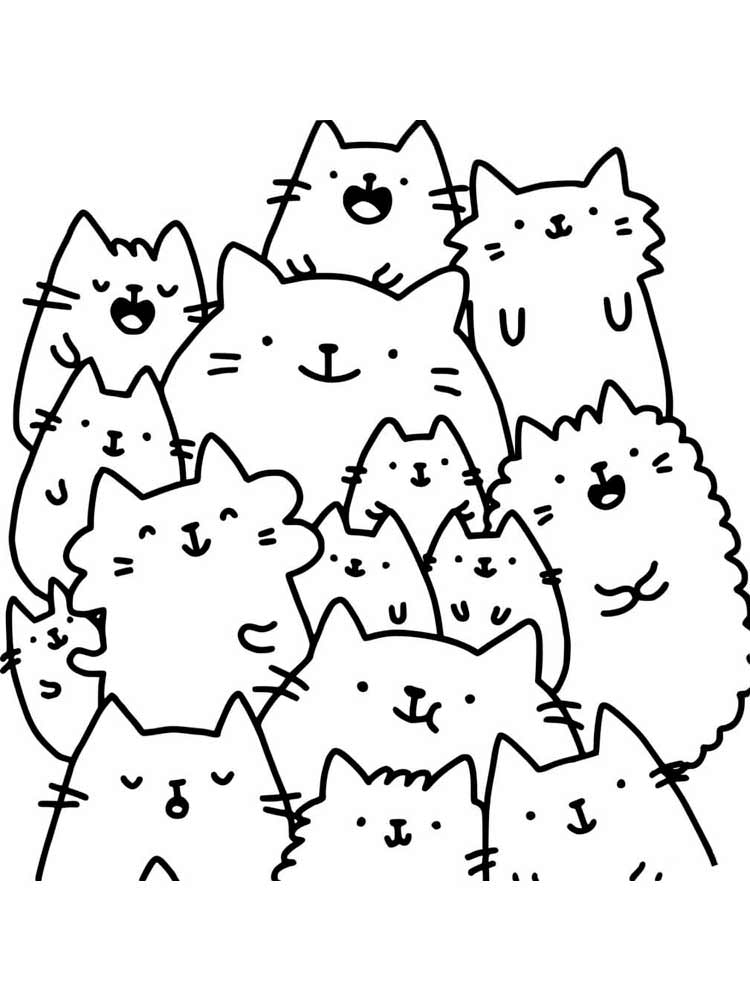 Розмальовки Кіт Пушин - Розмальовки для дівчаток 