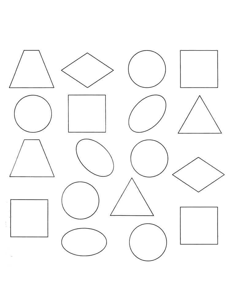 Розмальовки Геометричні фігури - Навчальні розмальовки 