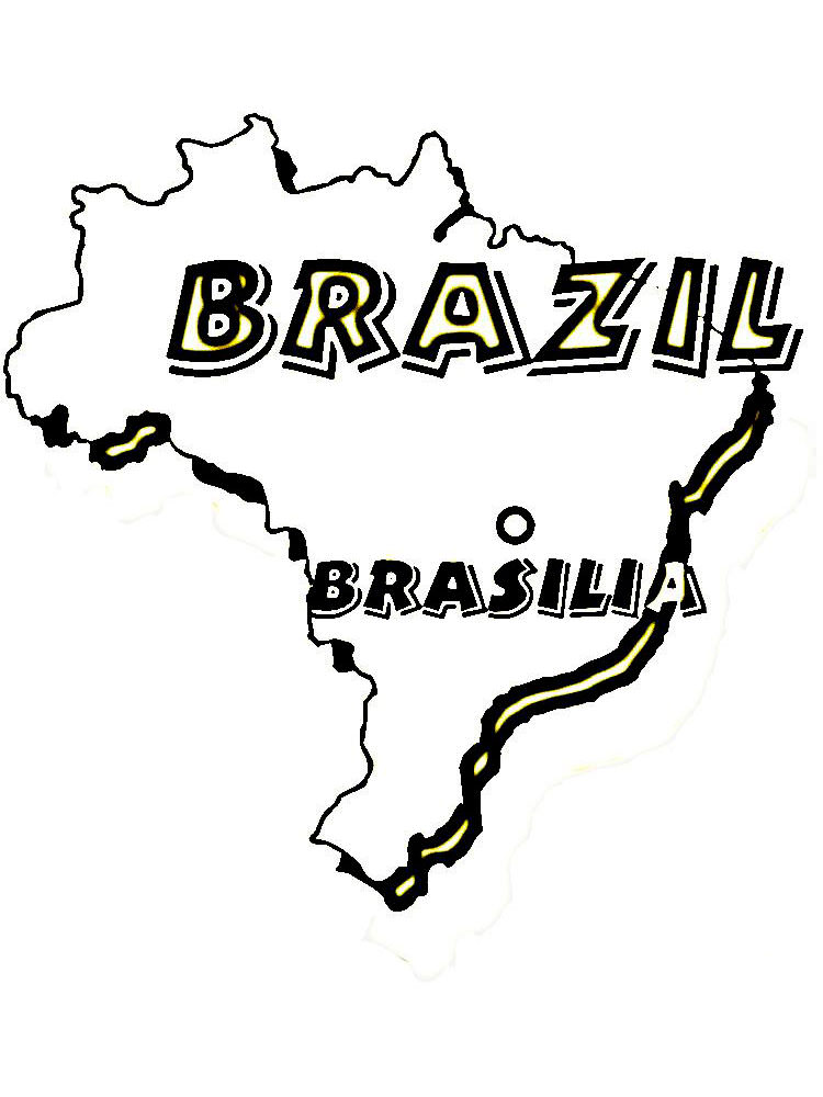 Розмальовки Бразилія - Навчальні розмальовки 