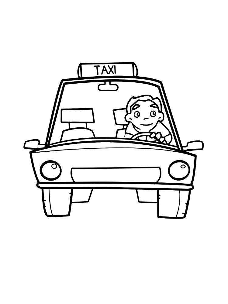 Розмальовки Таксист - Навчальні розмальовки 