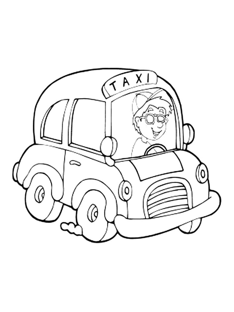 Розмальовки Таксист - Навчальні розмальовки 