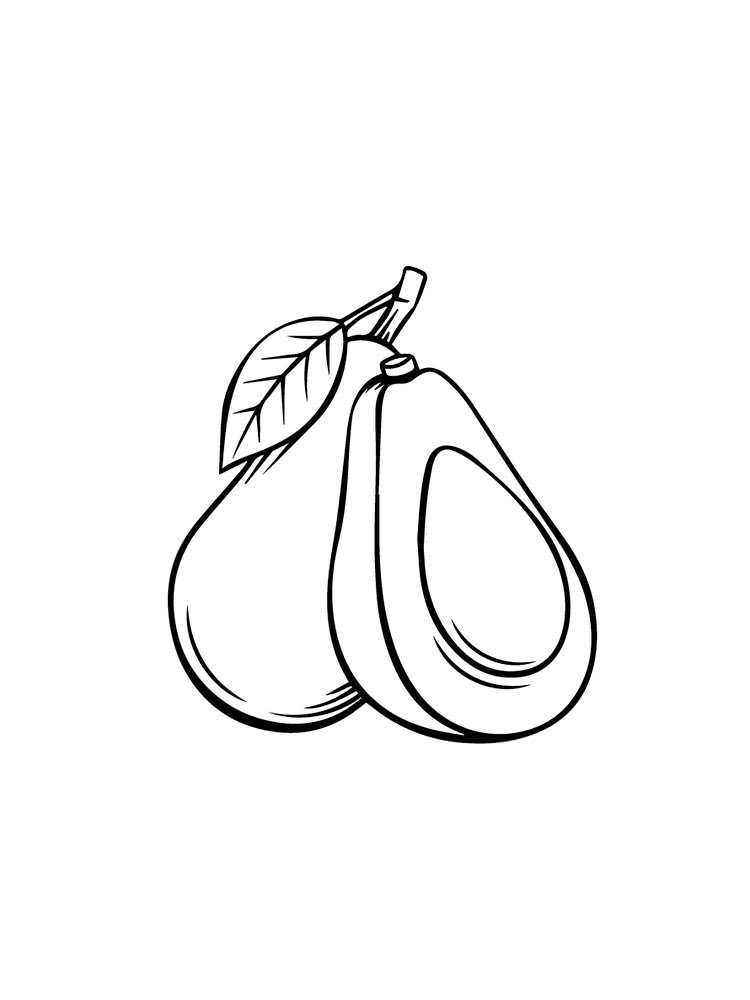 Розмальовка Авокадо - Овочі та фрукти 