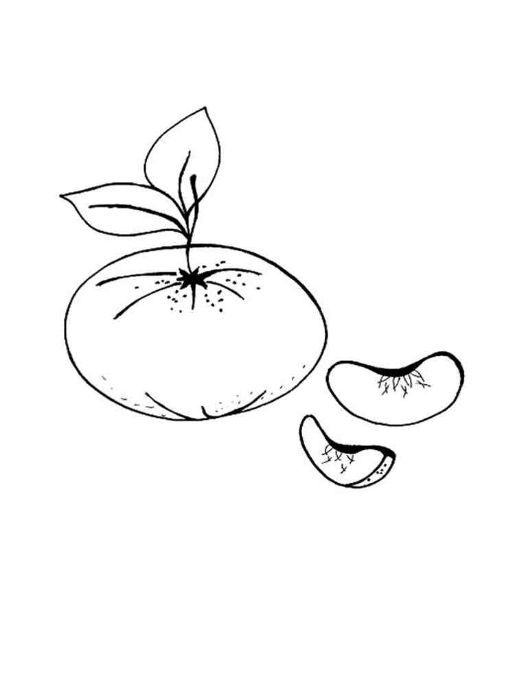 Розмальовка Мандарин - Овочі та фрукти 