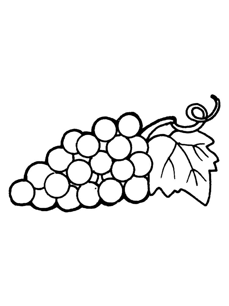 Розмальовки Виноград - Овочі та фрукти 