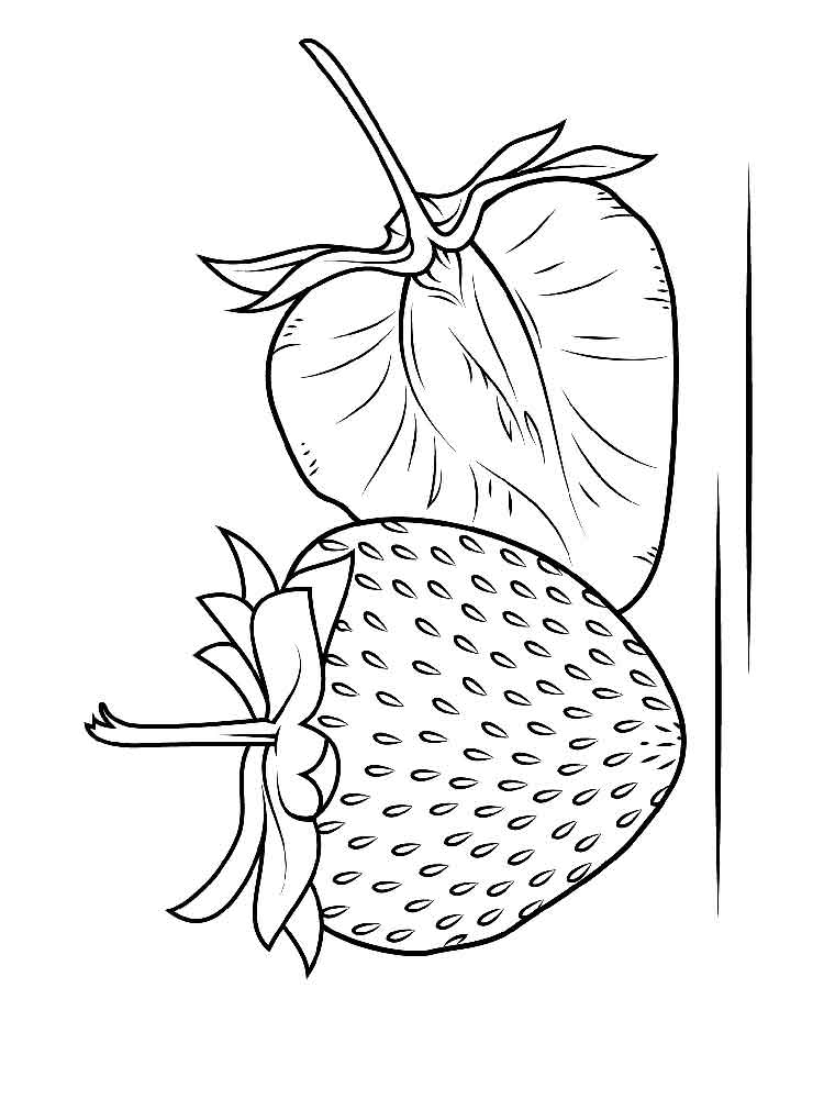 Розмальовка Полуниця - Овочі та фрукти 