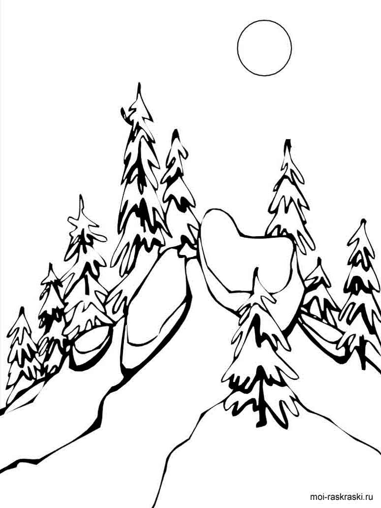Розмальовки Зима - Розмальовки Природа 