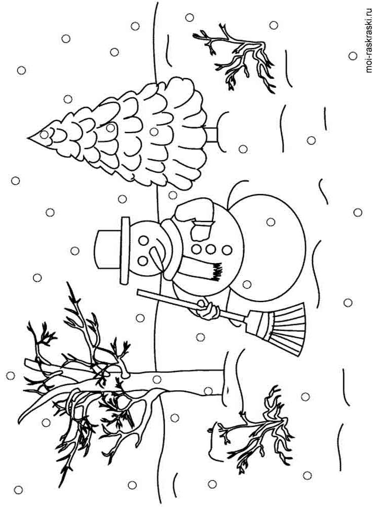 Розмальовки Зима - Розмальовки Природа 