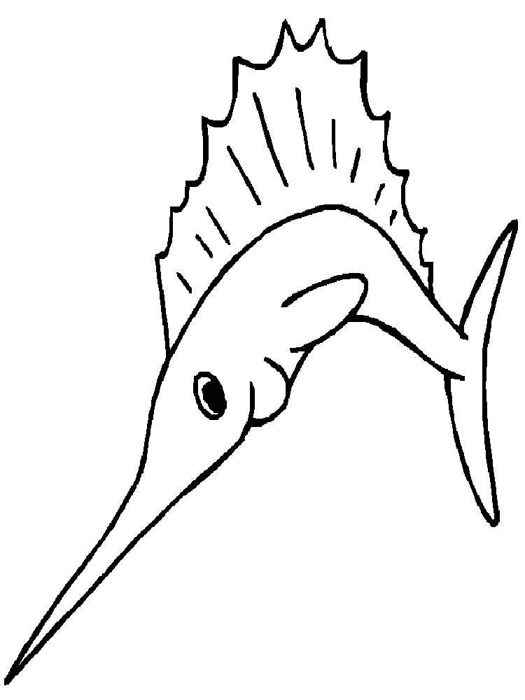 Розмальовка риба Меч - Розмальовки Риби 