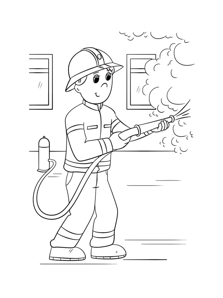 Розмальовка Пожежний - Різні розмальовки 