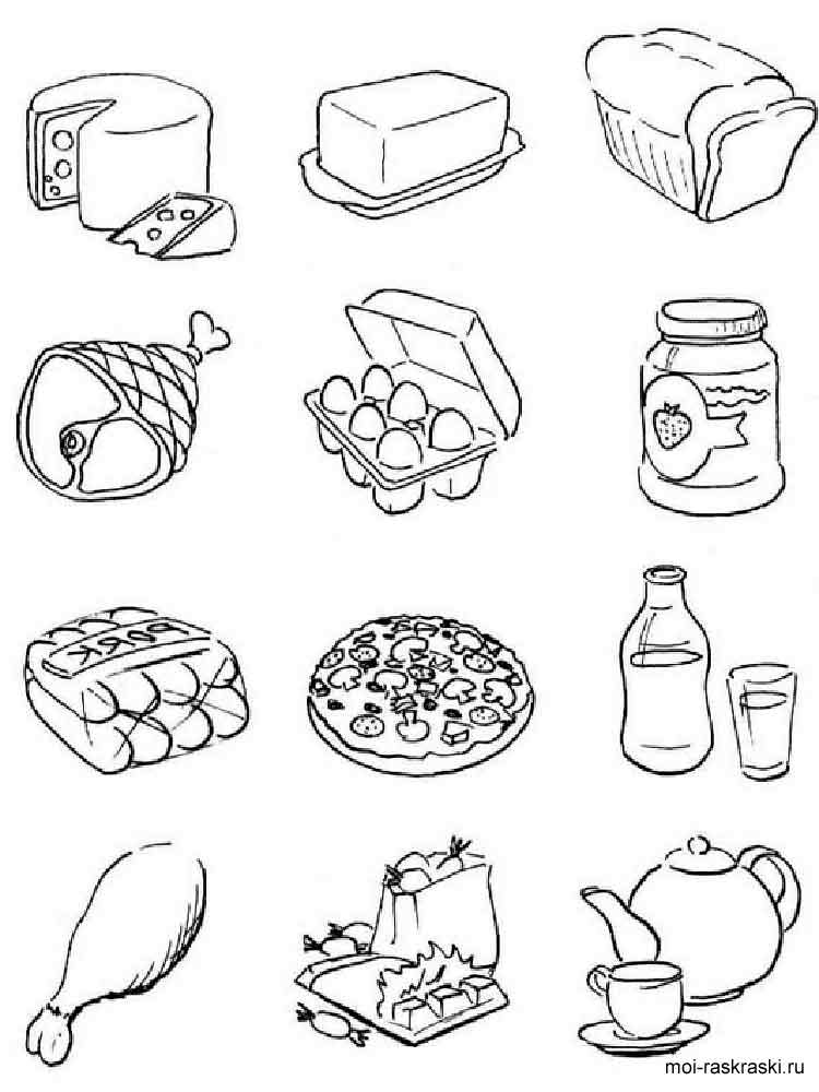 Розмальовки Їжа - Різні розмальовки 