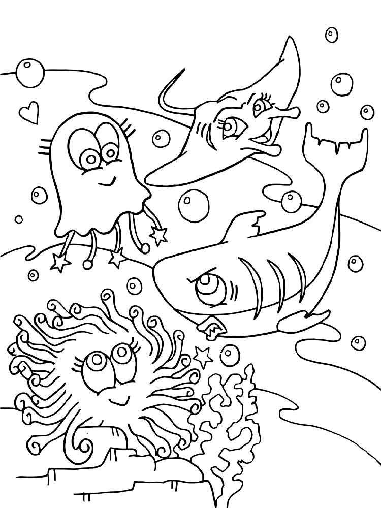 Розмальовки Підводний світ - Різні розмальовки 