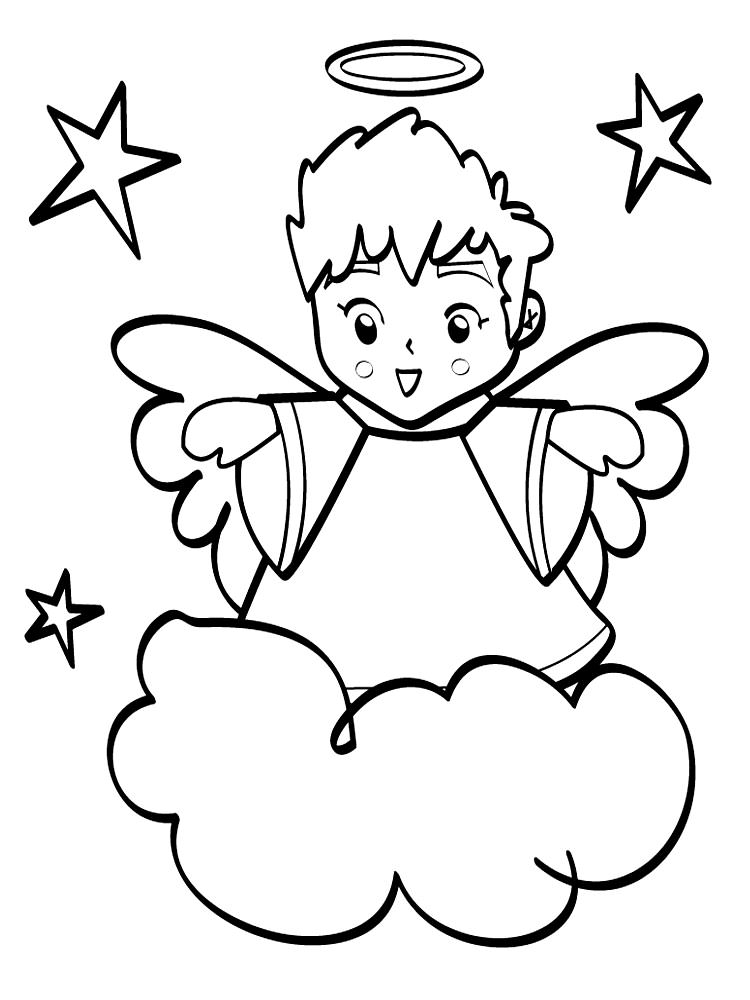 Розмальовки Ангелів - Розмальовки для дівчаток 