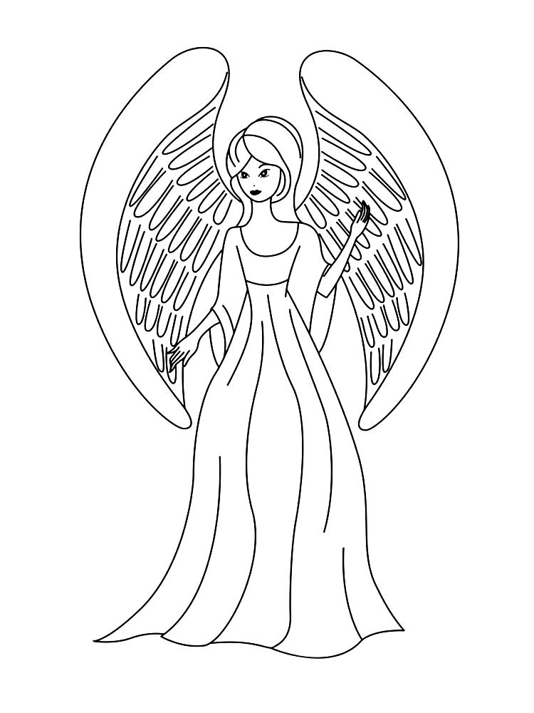 Розмальовки Ангелів - Розмальовки для дівчаток 
