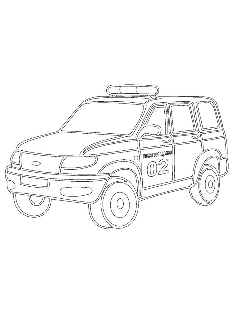 Розмальовки Поліцейські машини - Розмальовки для хлопчиків 