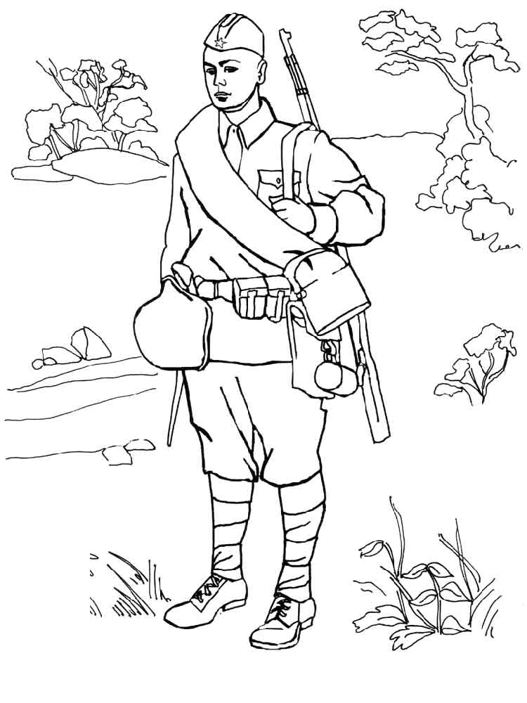 Розмальовки Солдат - Розмальовки для хлопчиків 
