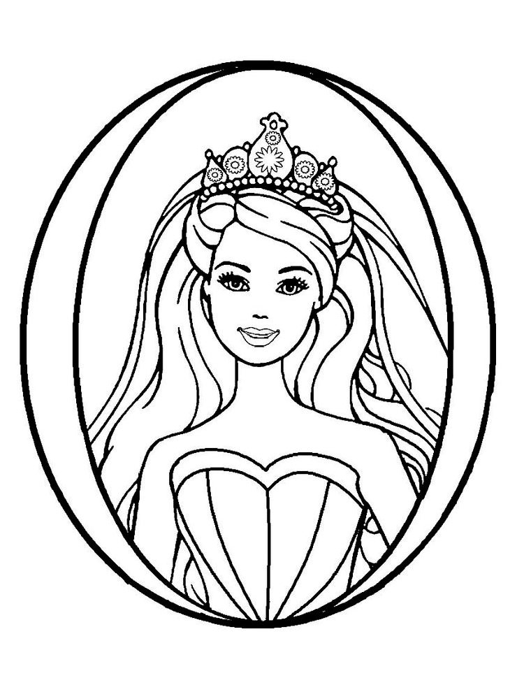Розмальовки Барбі Принцеса - Розмальовки для дівчаток 